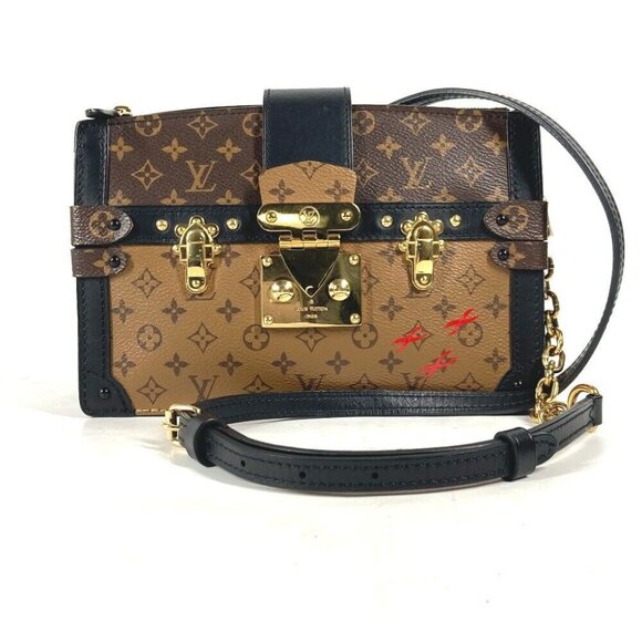 LOUIS VUITTON M43596 Monogram reverse Trunk Clutch 2WAY Pochette Shoulder Bag - Picture 1 of 14